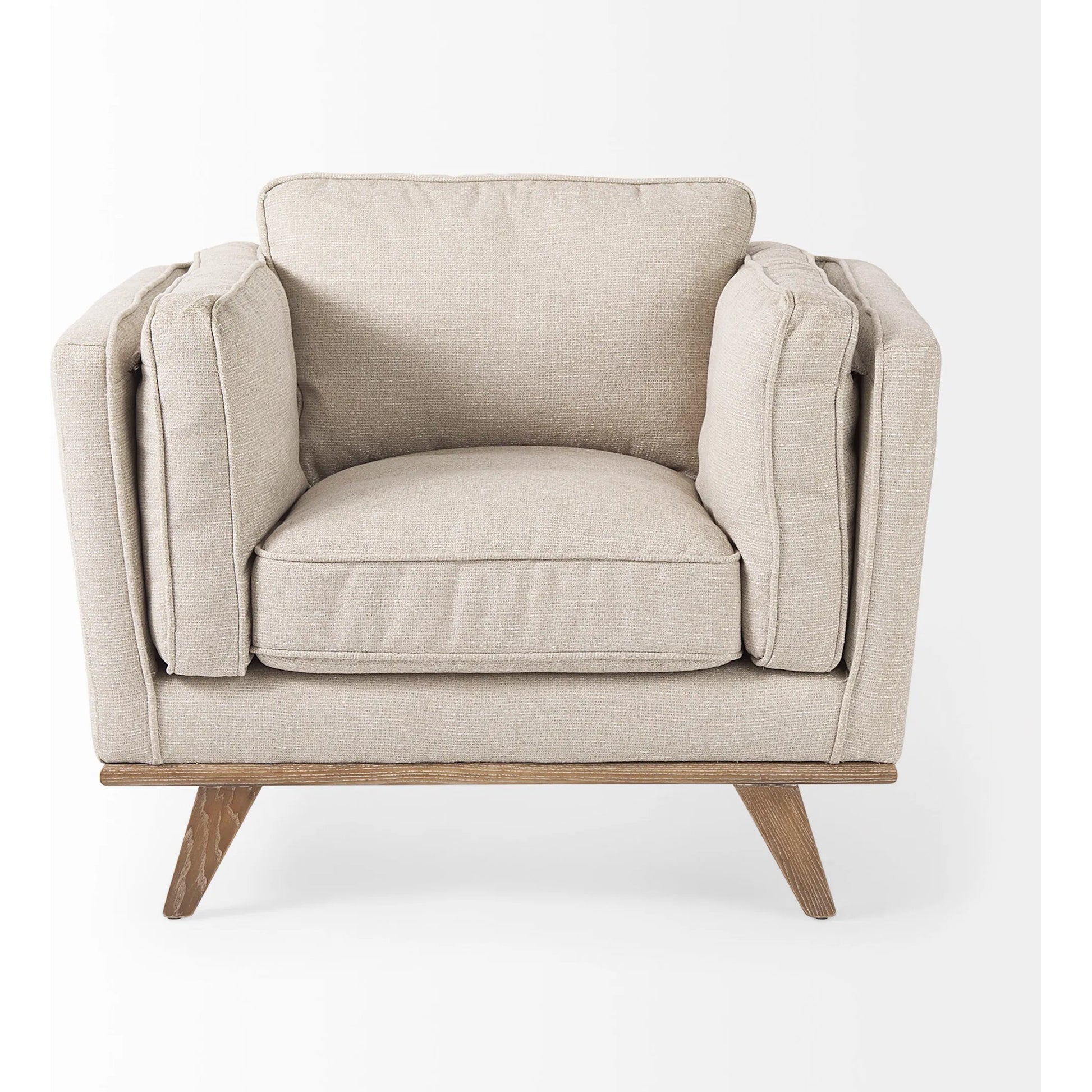 Brooks Upholstered Chair by Mercana in navy. Made from wood in a modern style.