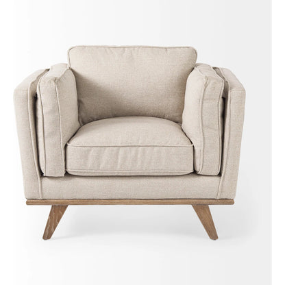 Brooks Upholstered Chair by Mercana in navy. Made from wood in a modern style.