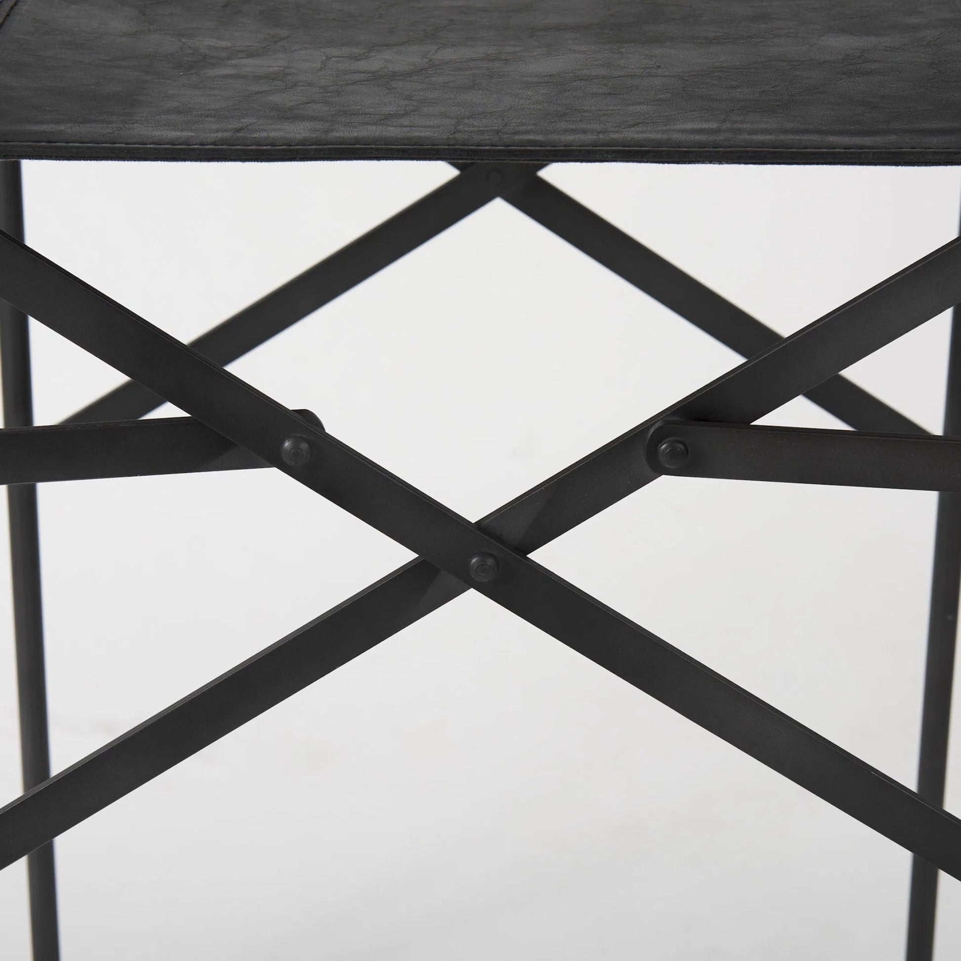 Direttore Leather Counter Stool by Mercana in black. Made from metal in a unique style.