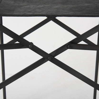Direttore Leather Counter Stool by Mercana in black. Made from metal in a unique style.