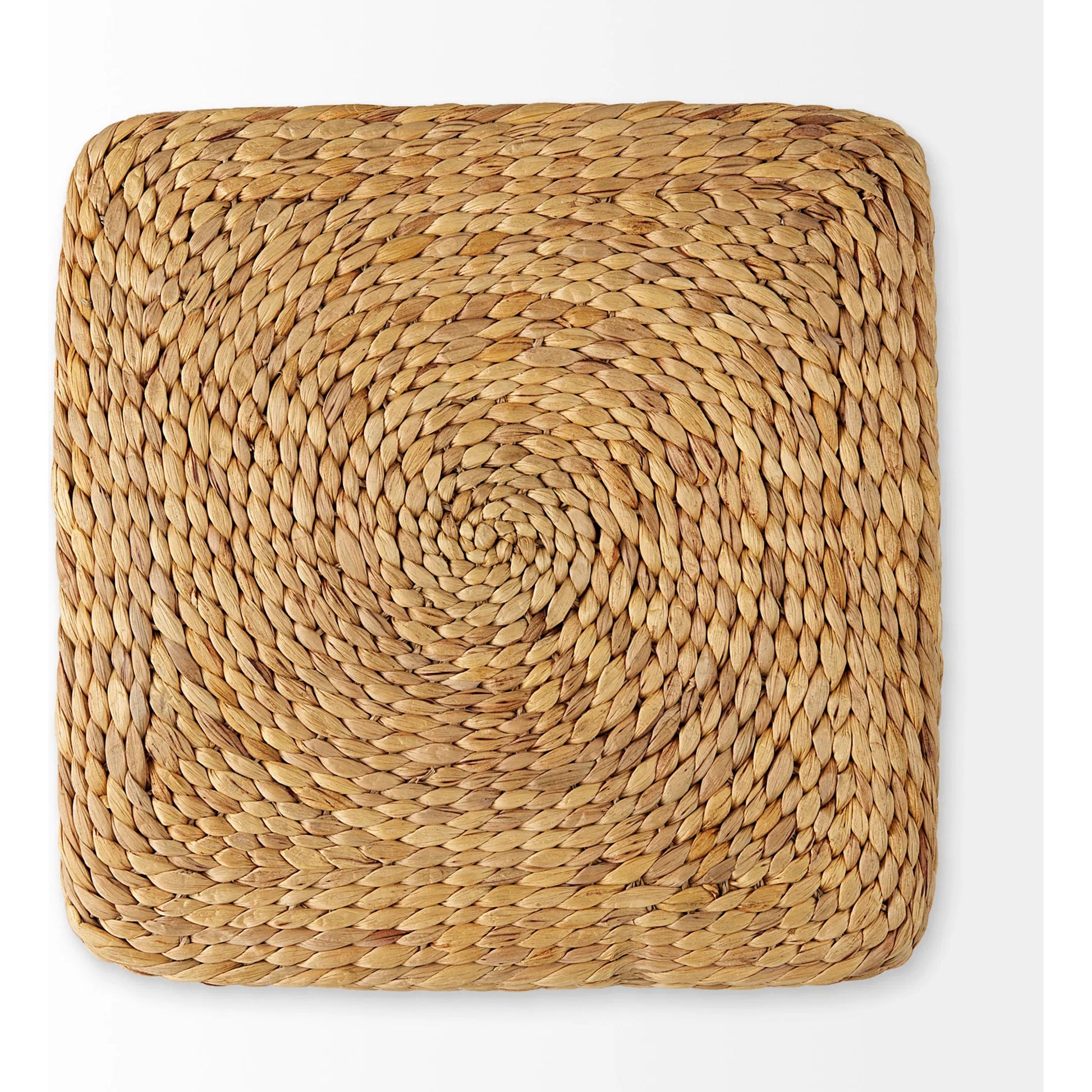 Maya Sqaure Pouf by Mercana in brown. Made from seagrass in a rustic style.