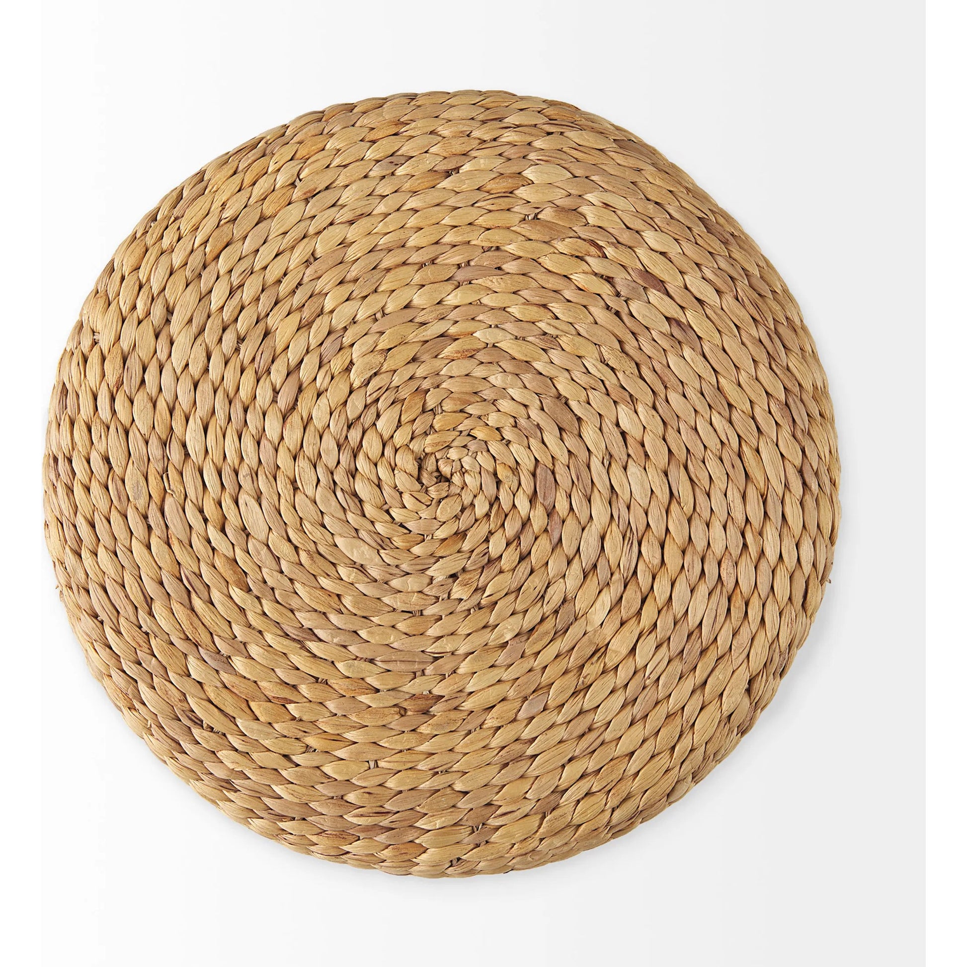 Maya Round Pouf by Mercana in brown. Made from seagrass in a rustic style.
