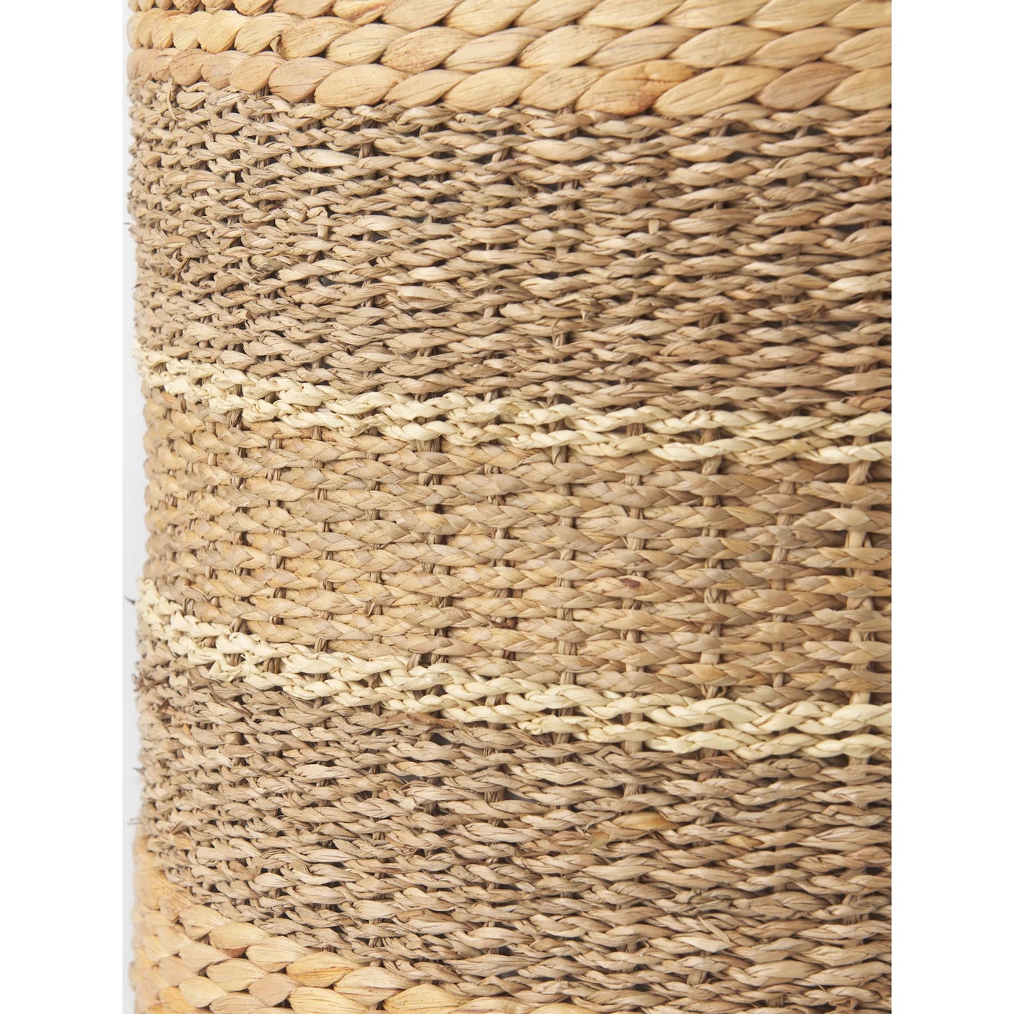 030 SI-2369616 | Closeup | Maya Round Pouf by Mercana in brown. Made from seagrass in a rustic style.