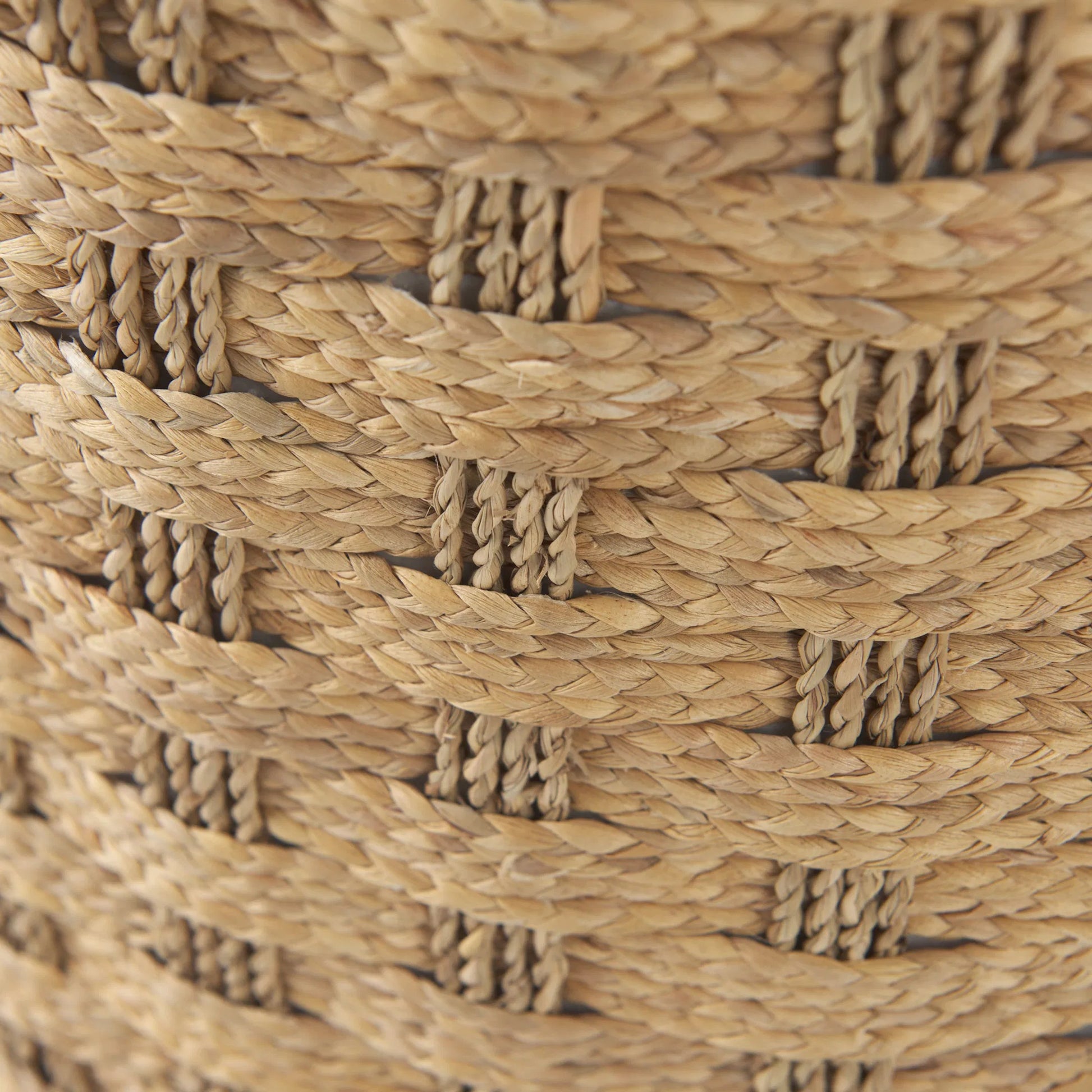 Michelle Pouf by Mercana in brown. Made from seagrass in a rustic style.