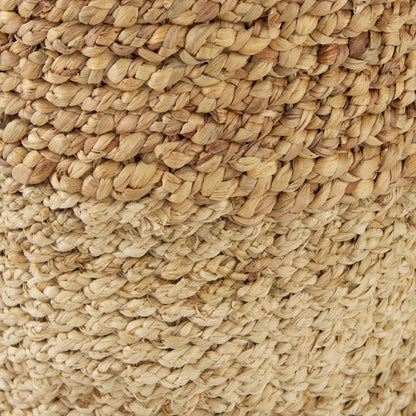Morocco Two Tone Cornhusk Round Basket by Mercana in brown. Made from unique in a rustic style.