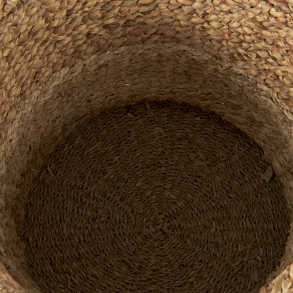 Morocco Two Tone Cornhusk Round Basket by Mercana in brown. Made from unique in a rustic style.