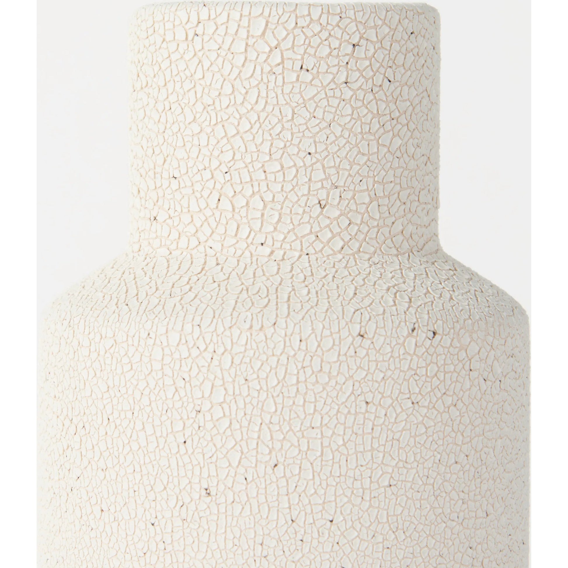 Salar Gourd Crackled Vase by Mercana in cream. Made from ceramic in a modern style.