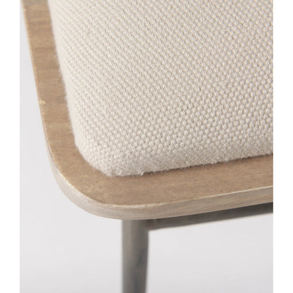 Camille Bench by Mercana in cream. Made from metal in a modern style.