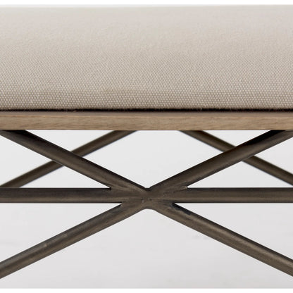 Camille Bench by Mercana in cream. Made from metal in a modern style.