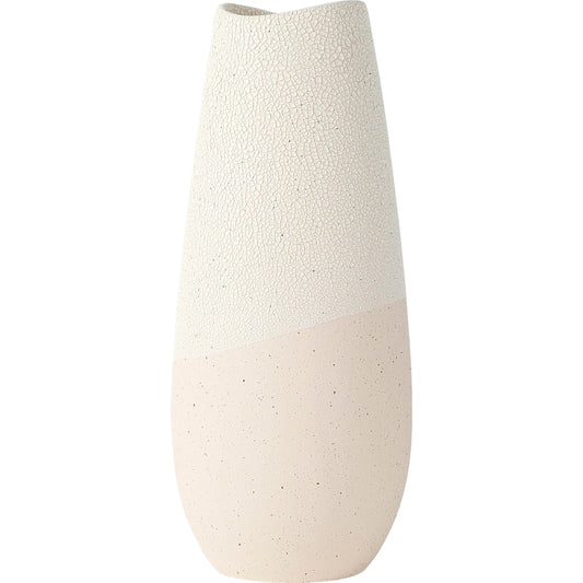 Salar Conical Crackled Vase by Mercana in cream. Made from ceramic in a unique style.