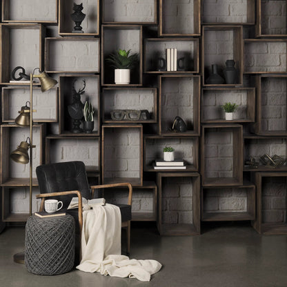 Simul Shelving Unit by Mercana in beige. Made from unique in a coastal style.
