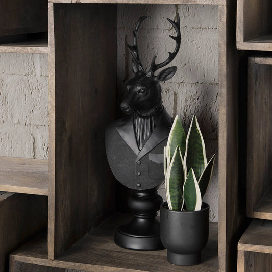 Mozart Painted Deer Bust by Mercana in black. Made from unique in a cottage & farmhouse style.