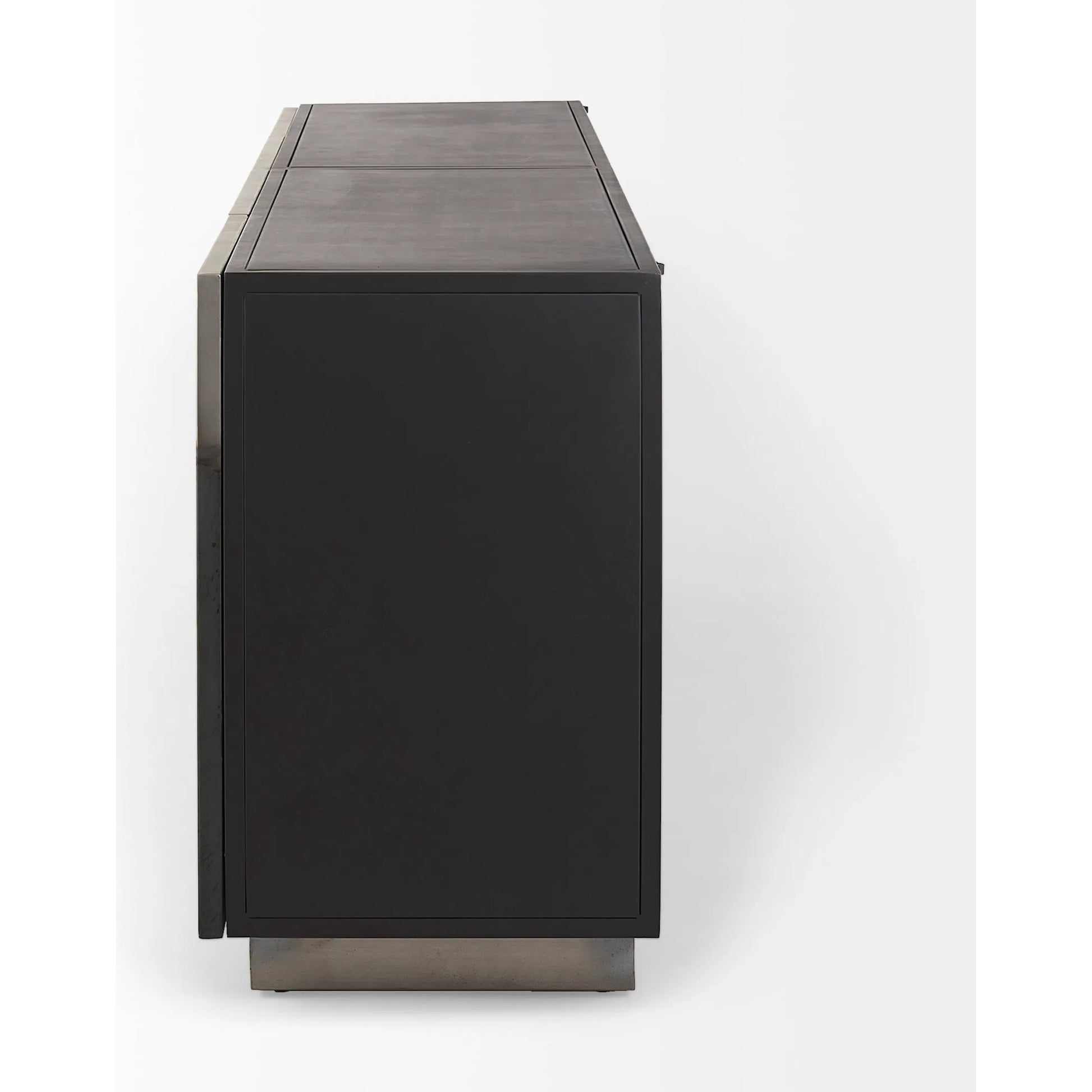 Roxdale Sideboard by Mercana in black, gray. Made from iron in a unique style.