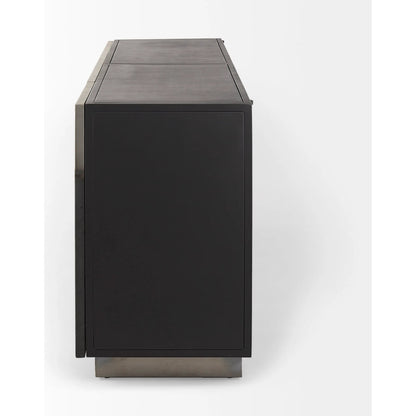 Roxdale Sideboard by Mercana in black, gray. Made from iron in a unique style.