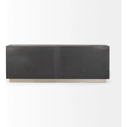 Roxdale Sideboard by Mercana in black, gray. Made from iron in a unique style.