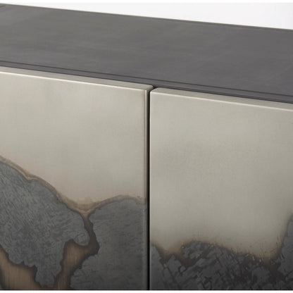Roxdale Sideboard by Mercana in black, gray. Made from iron in a unique style.