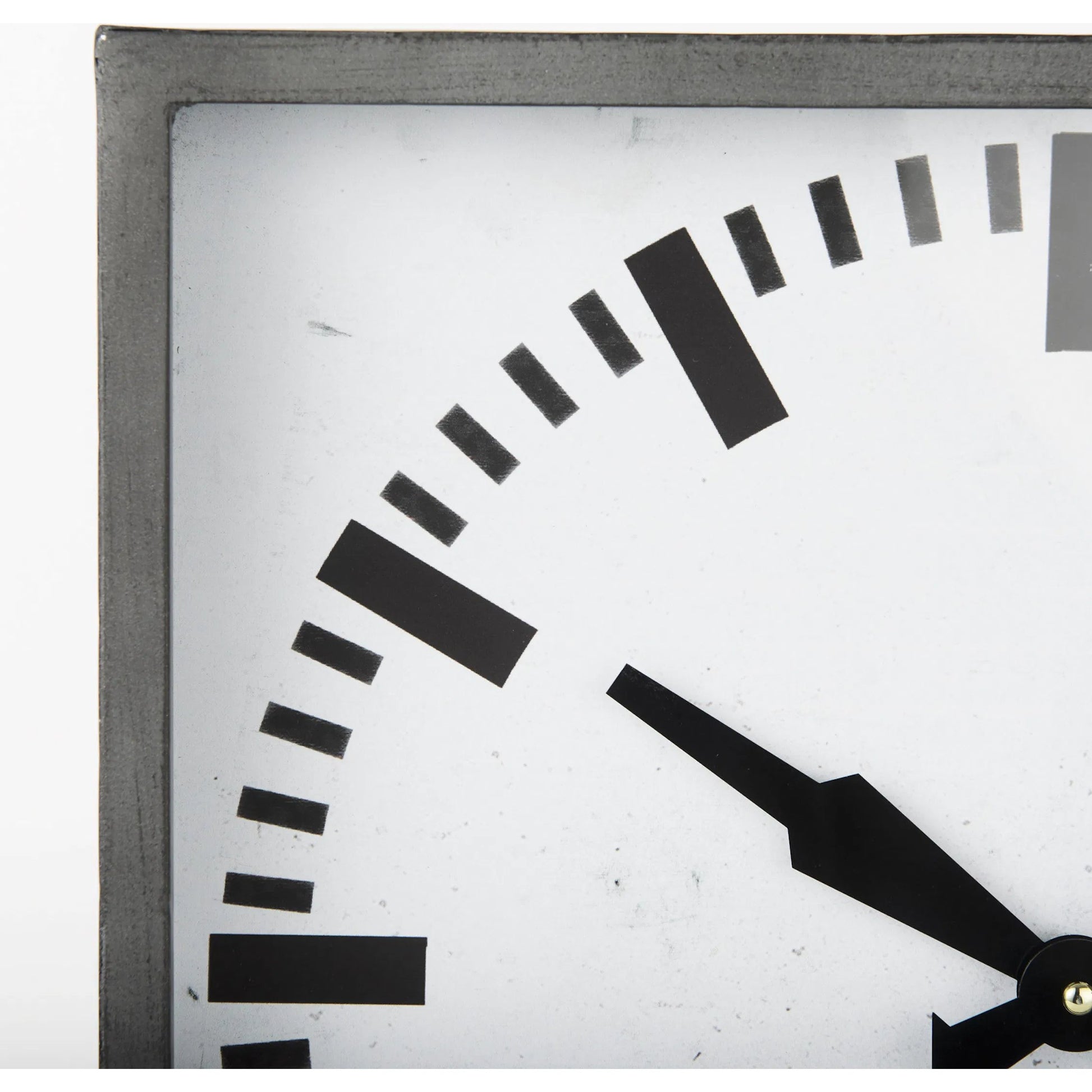 Felix Square Table Clock by Mercana in white, black. Made from metal in a modern style.