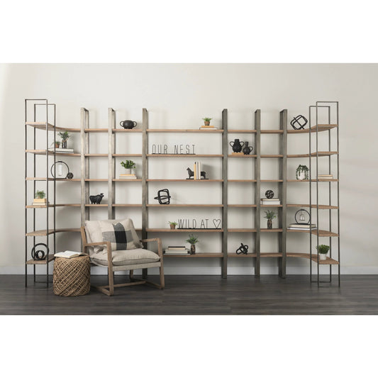 Taunton Shelving Unit by Mercana in brown. Made from solid wood in a unique style.