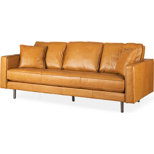 D'Arcy Sofa by Mercana in tan. Made from genuine leather in a unique style.