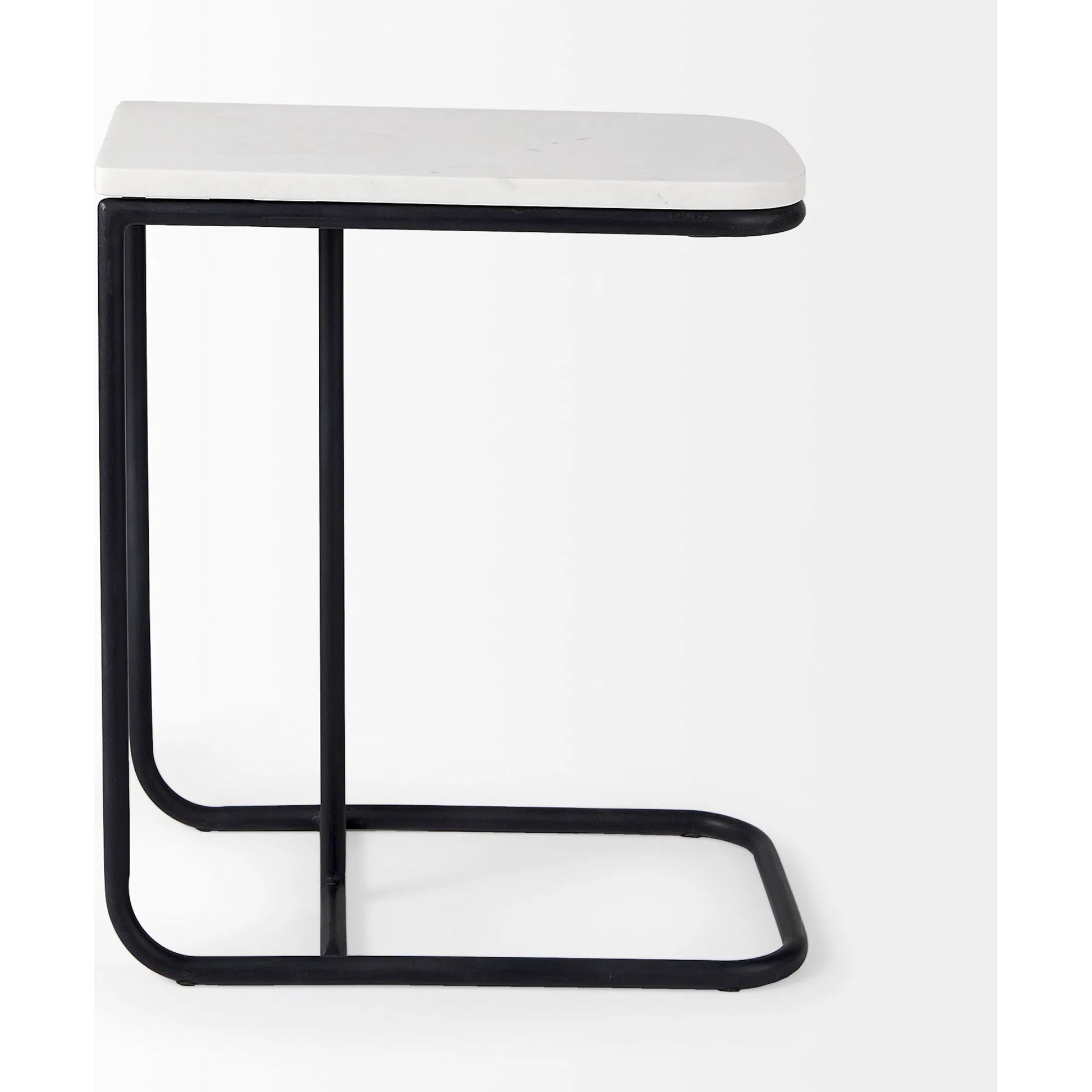 Kyra Side Table by Mercana in black. Made from metal in a unique style.