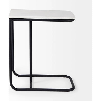 Kyra Side Table by Mercana in black. Made from metal in a unique style.