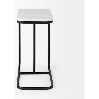 Kyra Side Table by Mercana in black. Made from metal in a unique style.