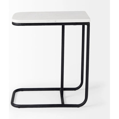 Kyra Side Table by Mercana in black. Made from metal in a unique style.