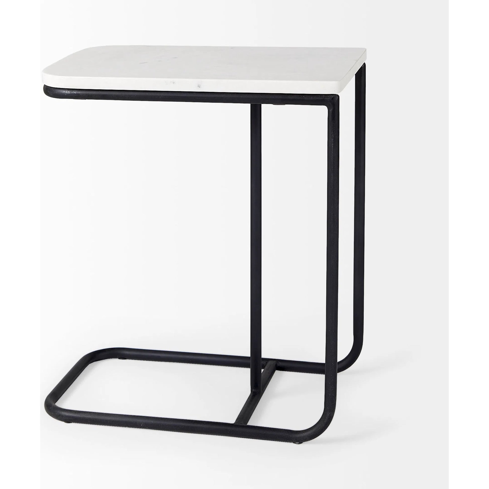 Kyra Side Table by Mercana in black. Made from metal in a unique style.
