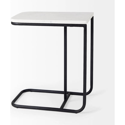 Kyra Side Table by Mercana in black. Made from metal in a unique style.