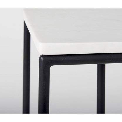 Kyra Side Table by Mercana in black. Made from metal in a unique style.