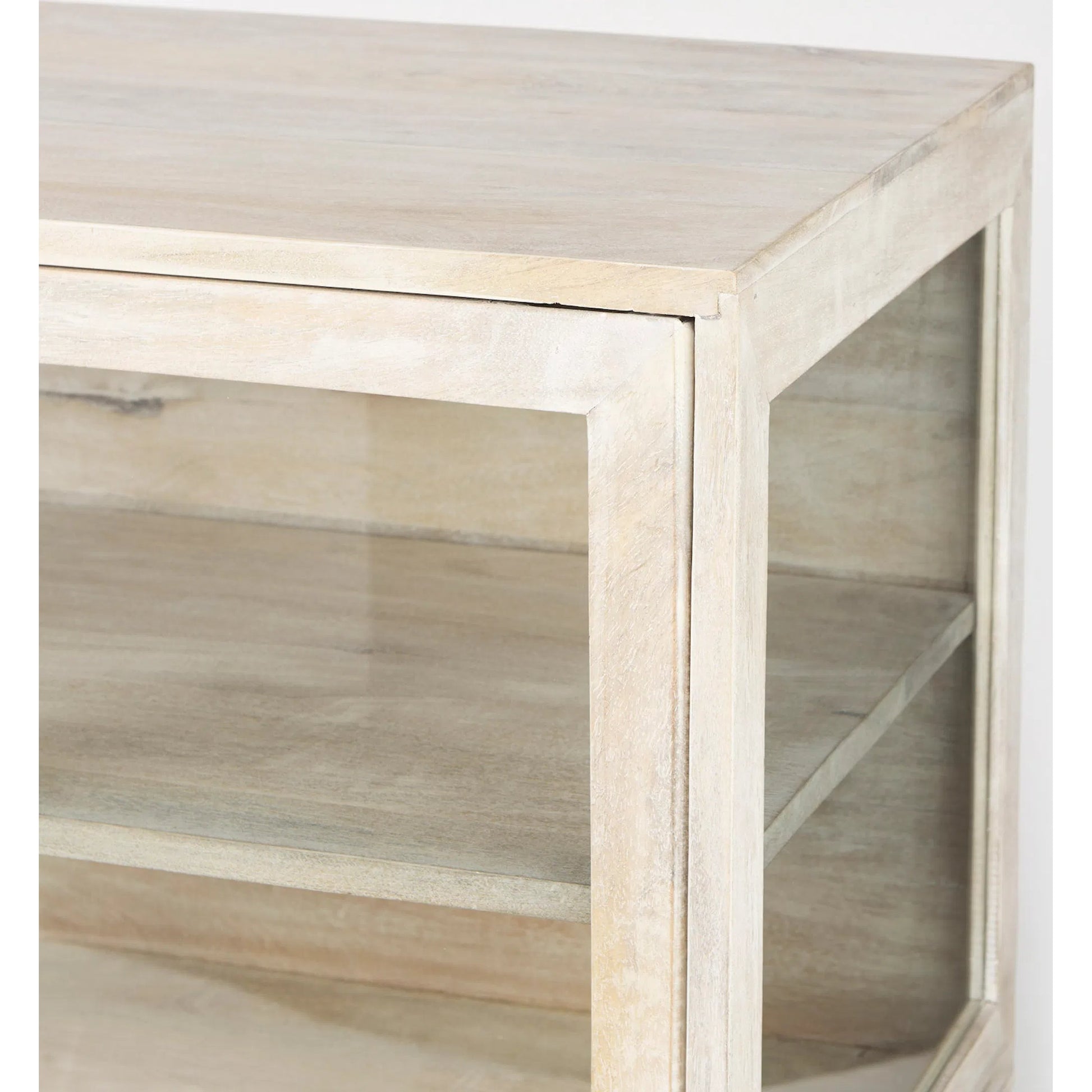 Arelius Accent Cabinet by Mercana. Made from glass, solid wood, steel in a modern style.