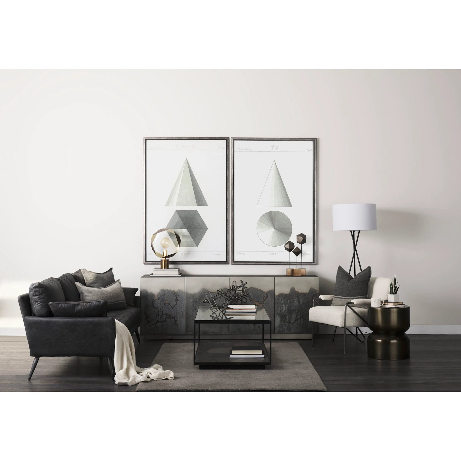 Roxdale Sideboard by Mercana in black, gray. Made from iron in a unique style.