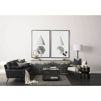 Roxdale Sideboard by Mercana in black, gray. Made from iron in a unique style.