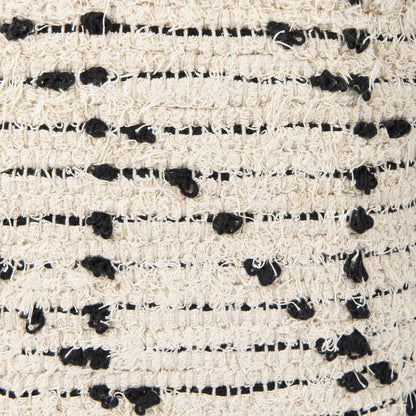 Aaohi Pouf by Mercana in black, cream. Made from cotton in a rustic style.