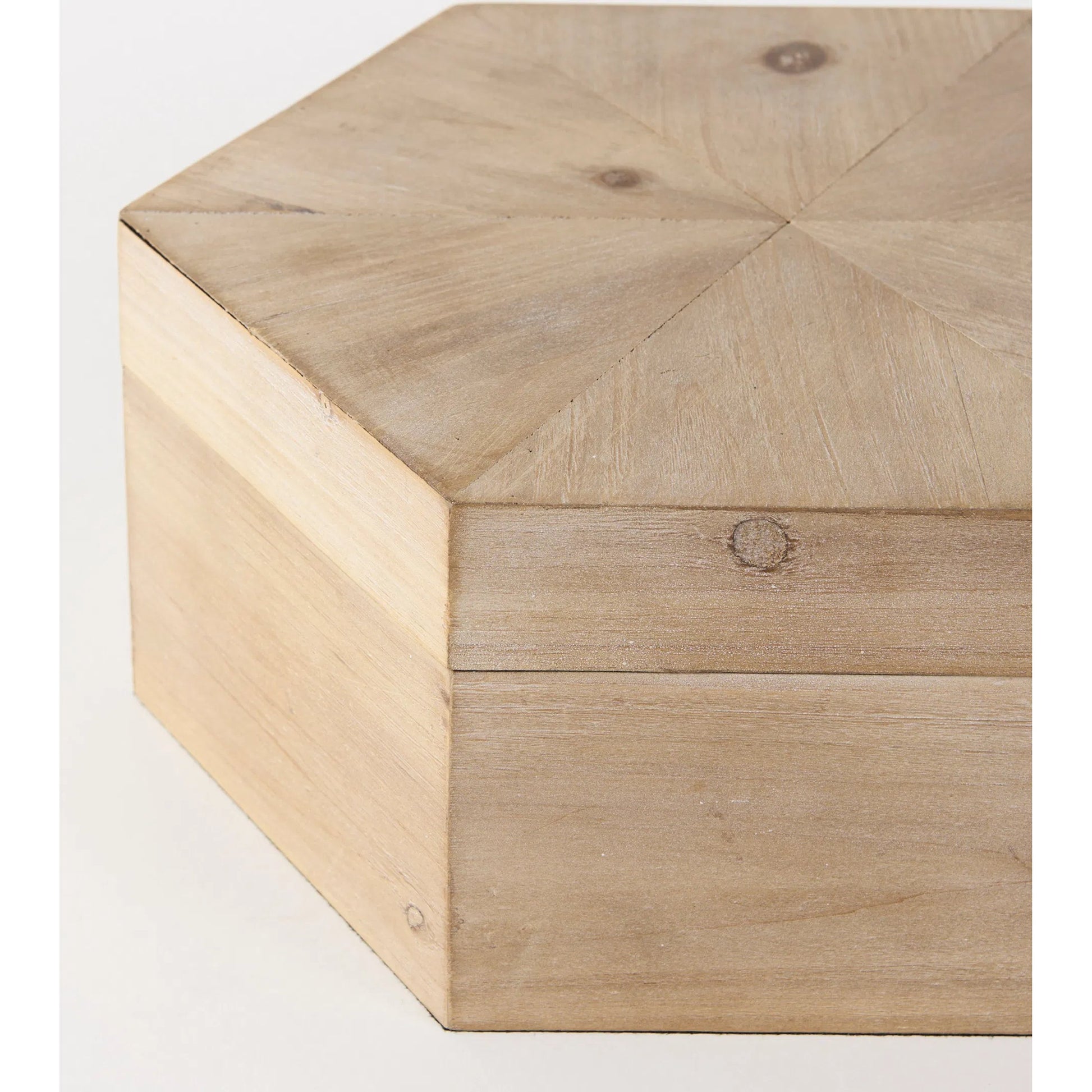 Elyse Wooden Hexagonal Boxes Set of Two by Mercana in natural. Made from unique in a cottage & farmhouse style.