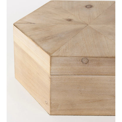 Elyse Wooden Hexagonal Boxes Set of Two by Mercana in natural. Made from unique in a cottage & farmhouse style.