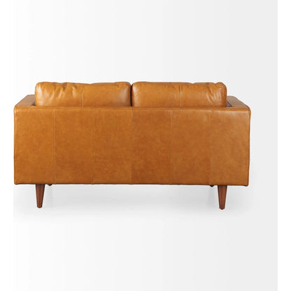 Svend Loveseat by Mercana in tan. Made from genuine leather in a unique style.