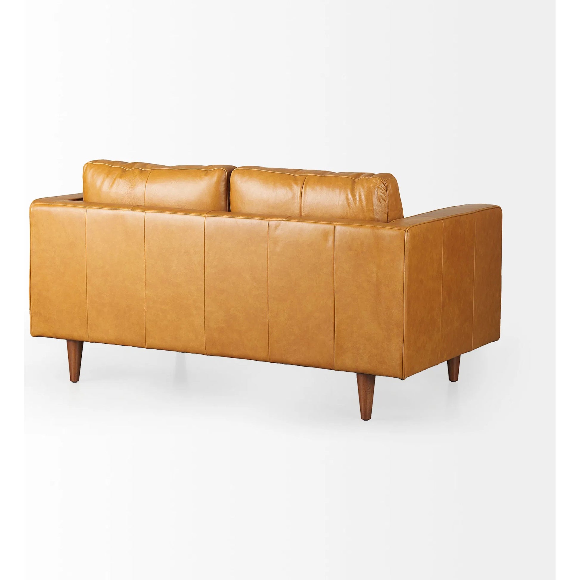 Svend Loveseat by Mercana in tan. Made from genuine leather in a unique style.
