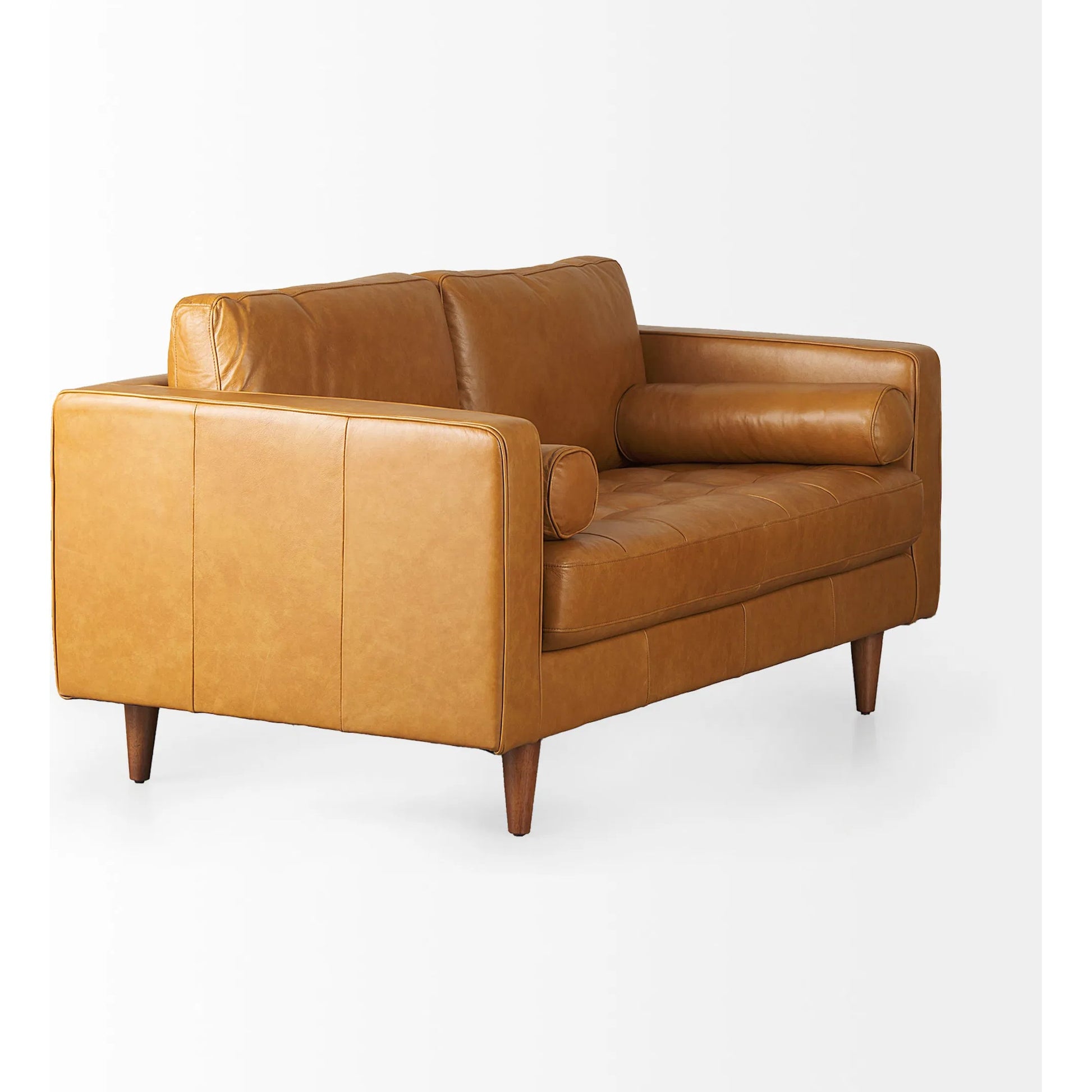 Svend Loveseat by Mercana in tan. Made from genuine leather in a unique style.