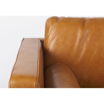 Svend Loveseat by Mercana in tan. Made from genuine leather in a unique style.