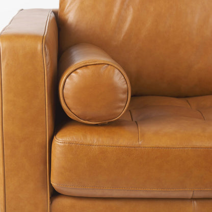 Svend Loveseat by Mercana in tan. Made from genuine leather in a unique style.