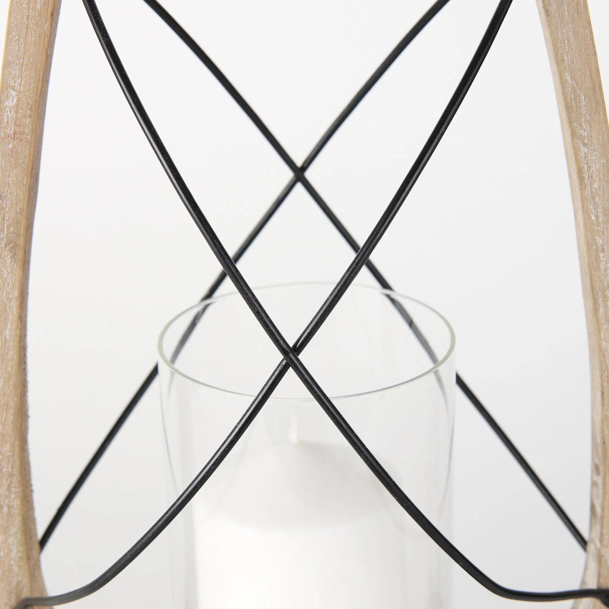 Zain Wooden Vintage Inspired Candle Holder Lantern by Mercana in natural. Made from unique in a coastal style.