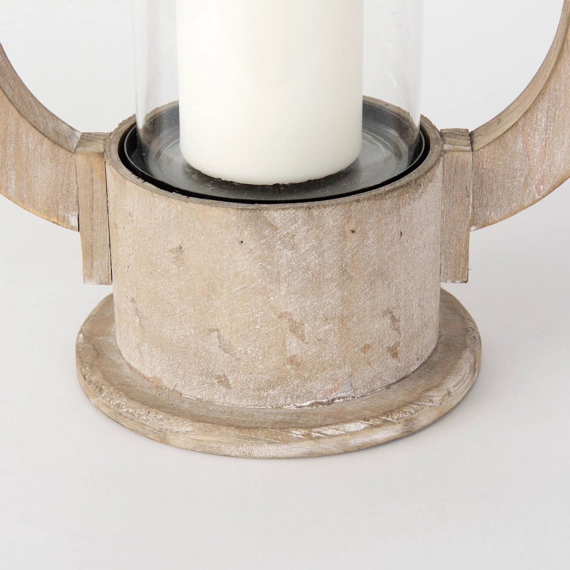 Zain Wooden Vintage Inspired Candle Holder Lantern by Mercana in natural. Made from unique in a coastal style.