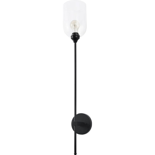 Clyde Wall Sconce by Mercana in black. Made from glass in a unique style.