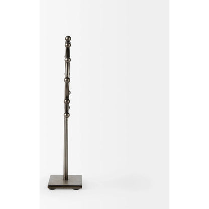 Elio Studded Hoop Object by Mercana in gunmetal. Made from metal in a modern style.