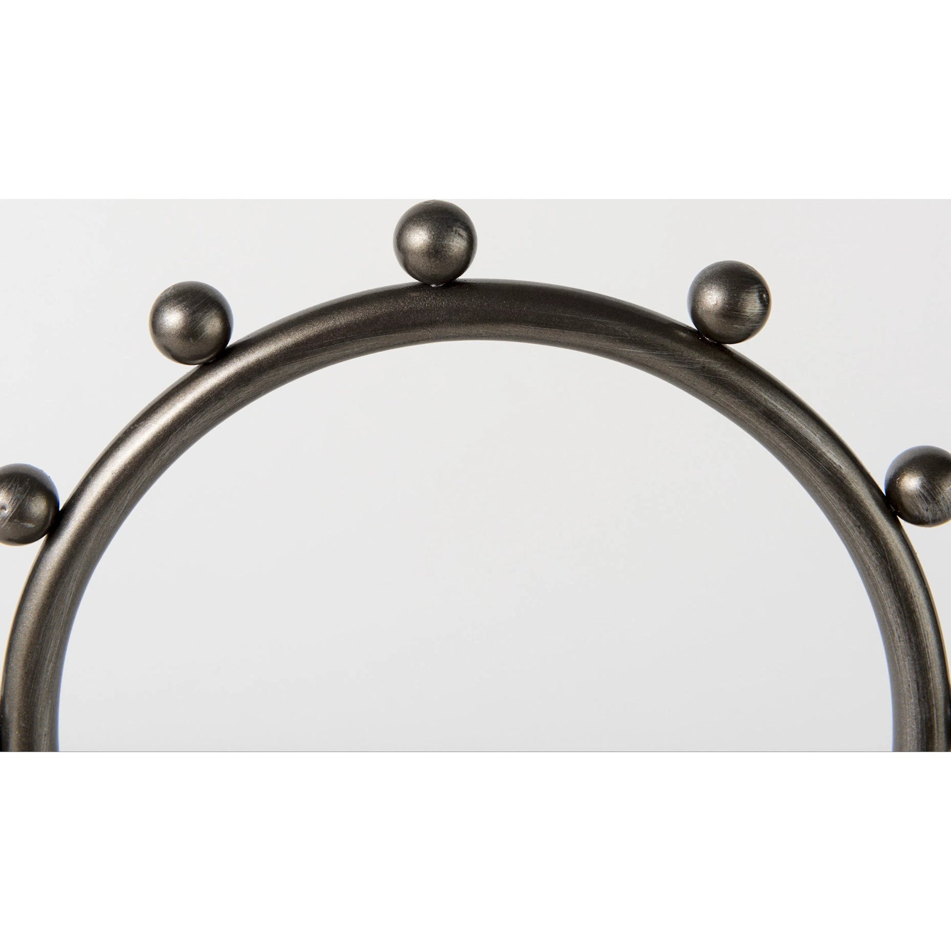 Elio Studded Hoop Object by Mercana in gunmetal. Made from metal in a modern style.