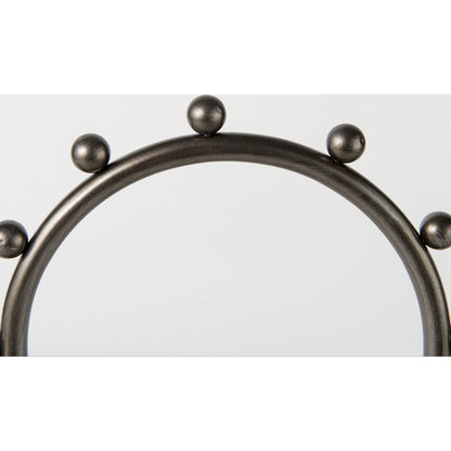 Elio Studded Hoop Object by Mercana in gunmetal. Made from metal in a modern style.