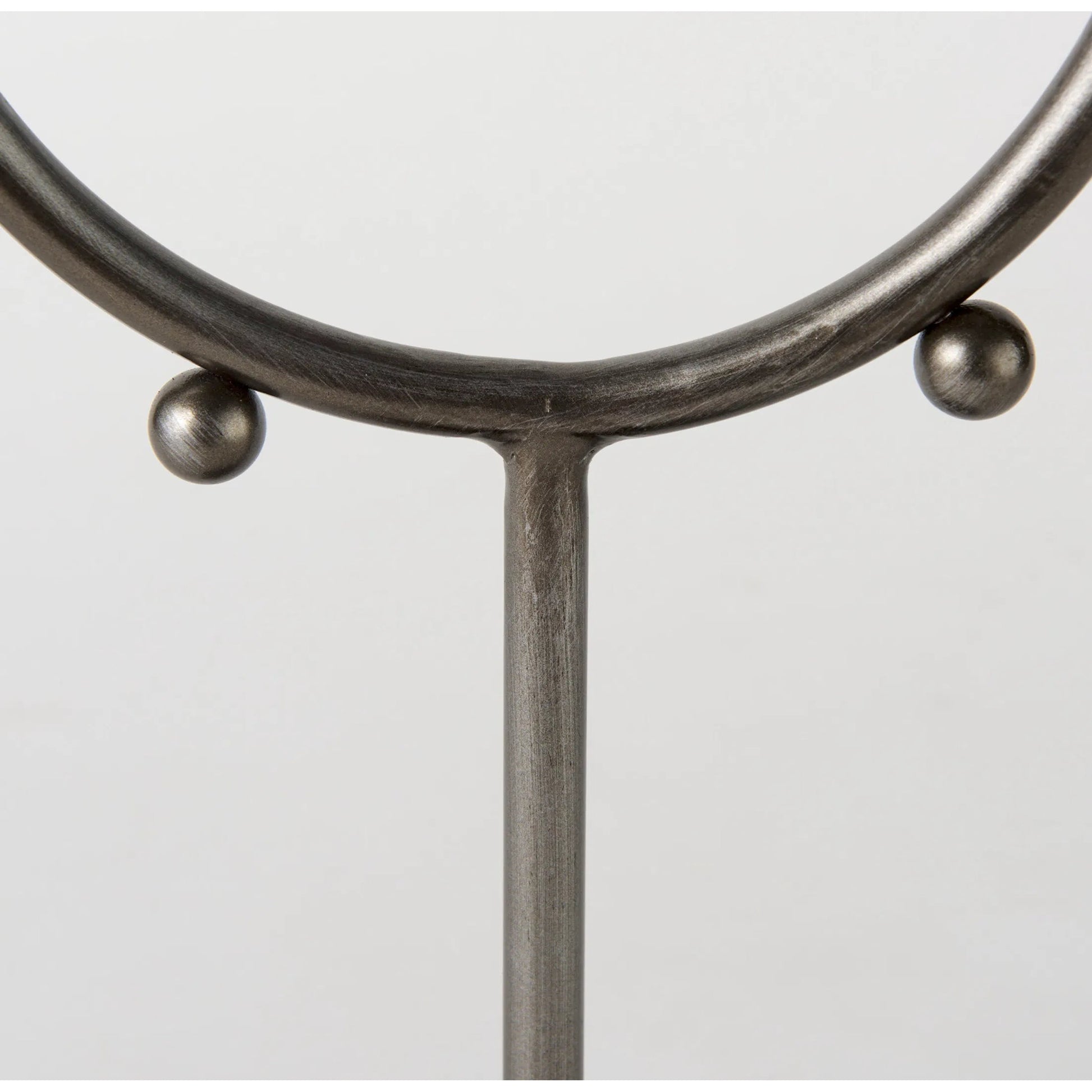 Elio Studded Hoop Object by Mercana in gunmetal. Made from metal in a modern style.