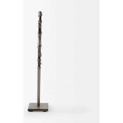 Elio Studded Hoop Object by Mercana in gunmetal. Made from metal in a modern style.