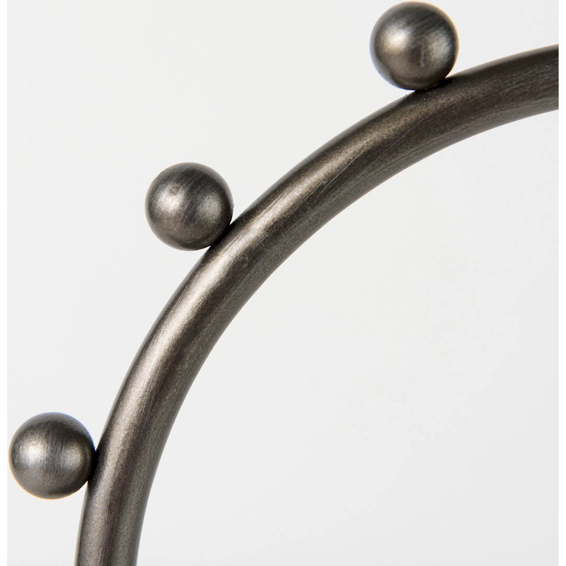 Elio Studded Hoop Object by Mercana in gunmetal. Made from metal in a modern style.